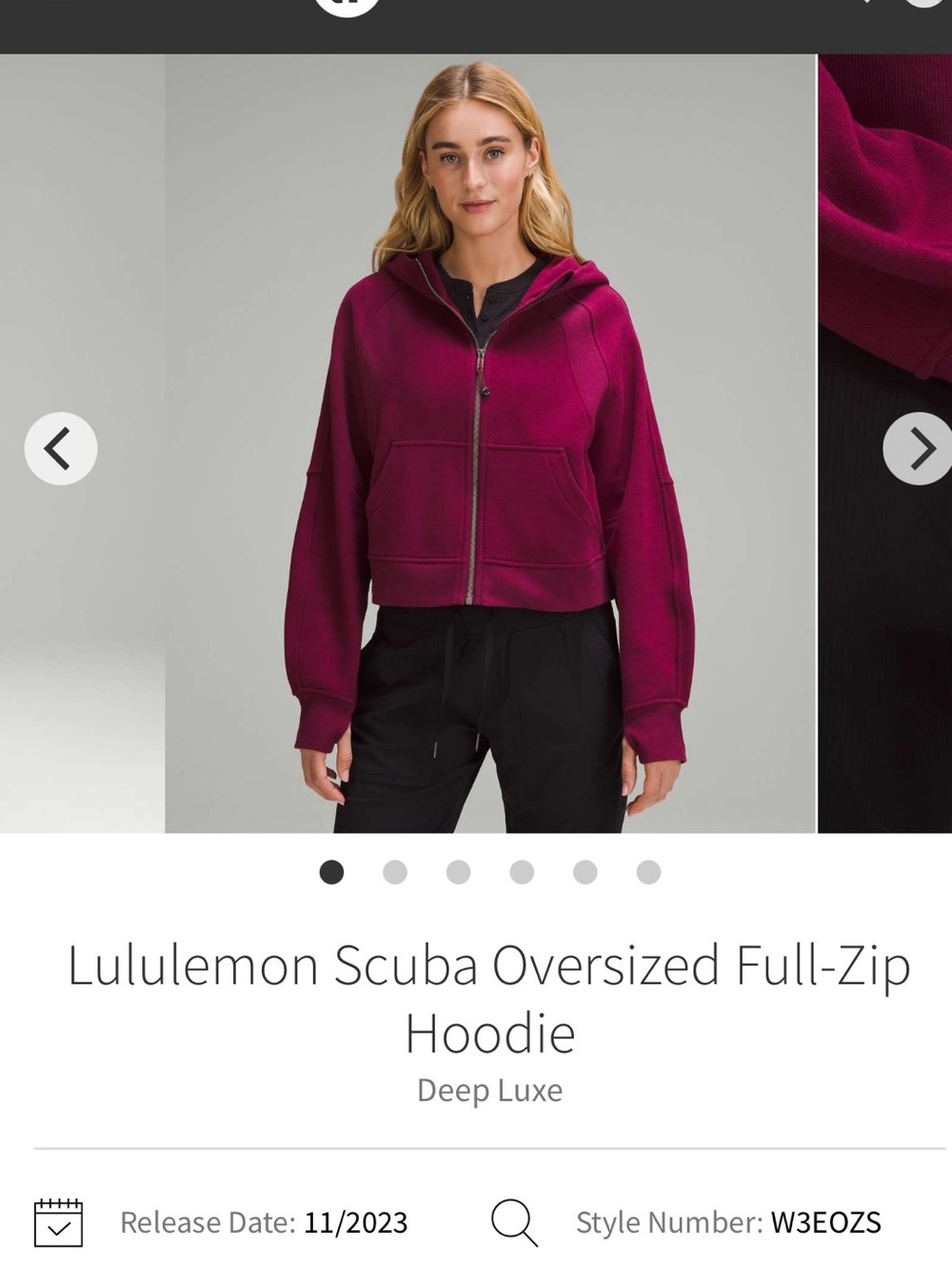 Lululemon Deep Luxe Scuba Oversized Full-Zip Hoodie - M/L